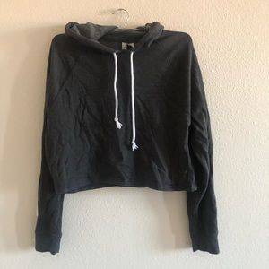 dark grey crop hoodie